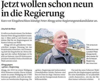 Medienbericht: Auf der Titelseite im Bote der Urschweiz