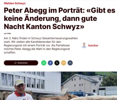 Medienbericht Pilatus Today: «Gibt es keine Änderung, dann gute Nacht Kanton Schwyz»