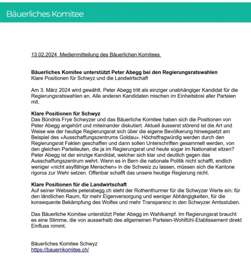 MedienmitteilungBauerlichesKomiteeUnterstuetztPeterAbegg